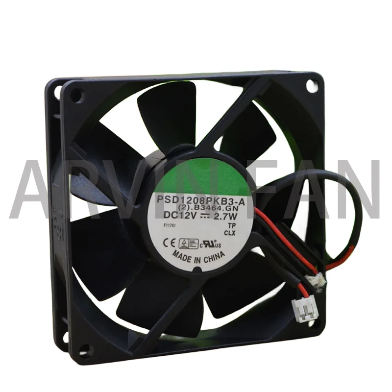 Ventilador de refrigeração do servidor de 2 fios, PSD1208PKB3-A, 12V, 2.7W, 80x80x20mm