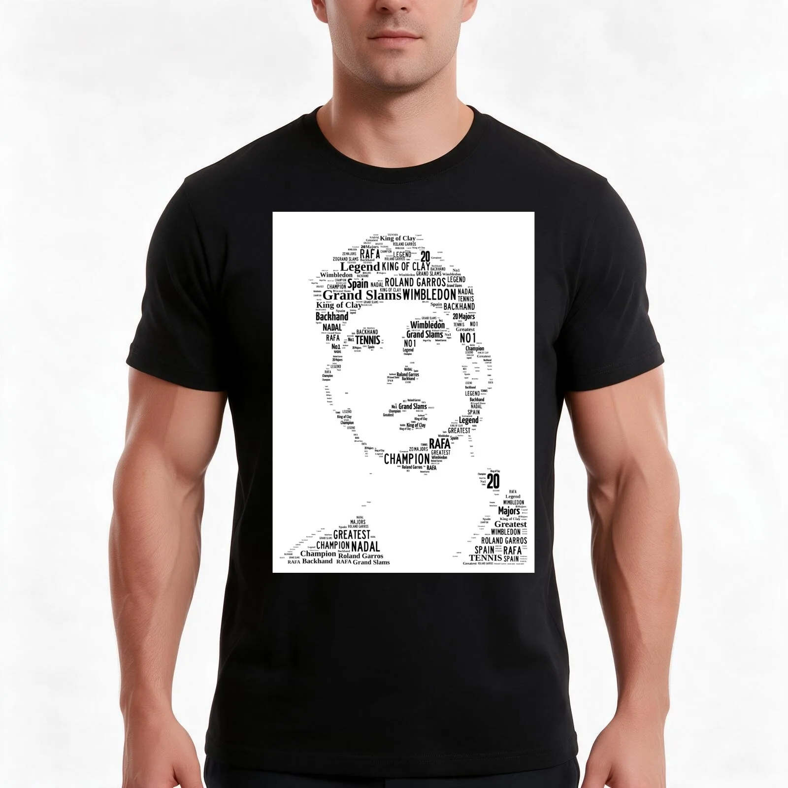 Rafael 'RAFA' Nadal T-Shirt, Summer Casual Cotton Tee, Oversized Streetwear Tops, Vintage Graphic Print, Loose Fit Short Sleeve