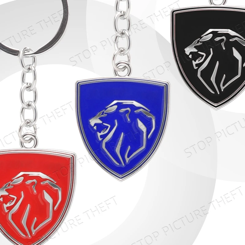 For Lion Head Emblem RCZ 107 106 206 208 207 301 406 408 508 3008 2008 5008 307 Car Keychain Badge Keyring Metal Key Chain Ring