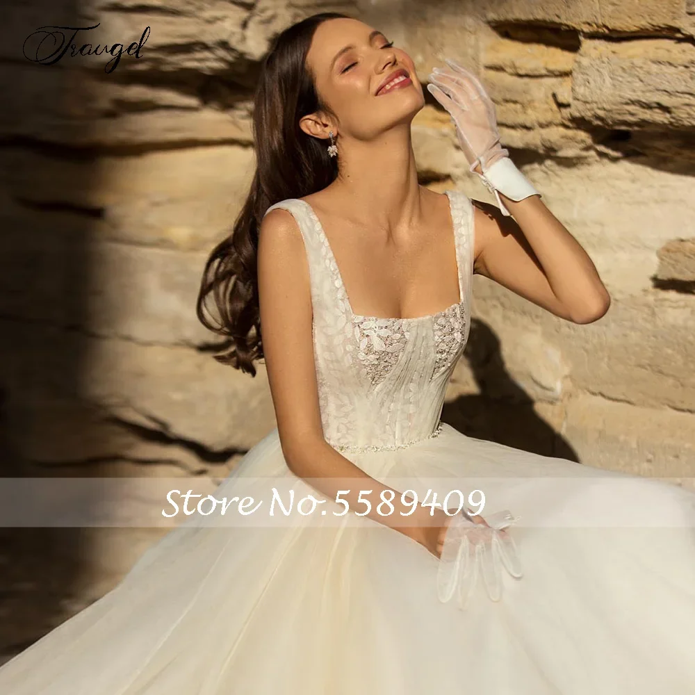 Personalizado a linha praia vestidos de casamento barco pescoço sem mangas sem costas vestido de noiva frisado rendas apliques novia