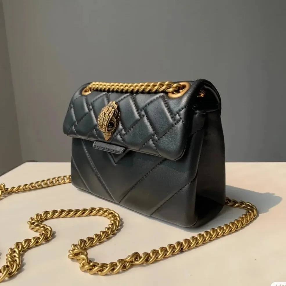 KURT GEIGER LONDON damska torba na ramię moda Mini pikowana orzeł metalowa torba typu crossbody haft PU skóra damska torebka marki