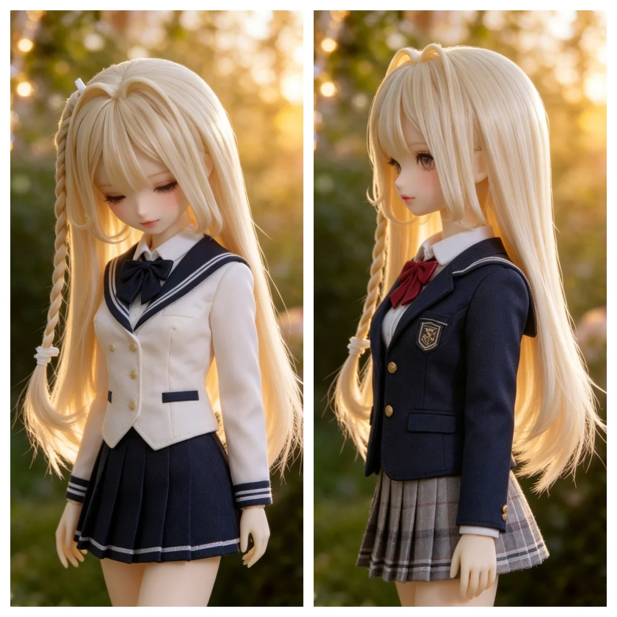 Wigs doll wig side-braided jellyfish hairstyle doll hair, 1 6 scale dolls accessories 1/3 1/4 BJD wig free shipping