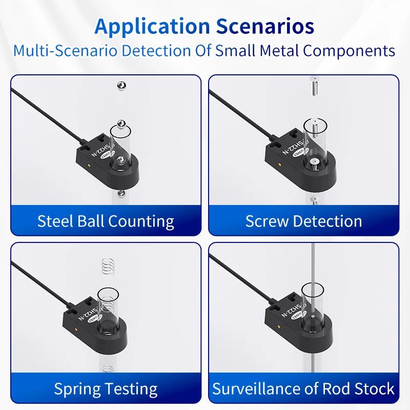 Fuwei High-Speed Circular Proximity Switch Sensor Metal Magnetic Screw Spring Steel Ball Sensing Drop Counting Square Shape Thin