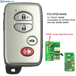 Smart Remote-Auto Schlüssel Fob für Toyota Camry Corrlla 2005-2011 4 Taste 314,3 MHZ ID71 FCC: HYQ14AAB P/N: 89904-06041 231451-0140