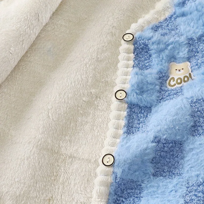 الخريف الشتاء الأطفال معطف الاطفال سترة صوف الطفل مزدوجة سميكة الدافئة جيليه متقلب نمط الفتيان الفتيات أكمام ملابس خارجية #3