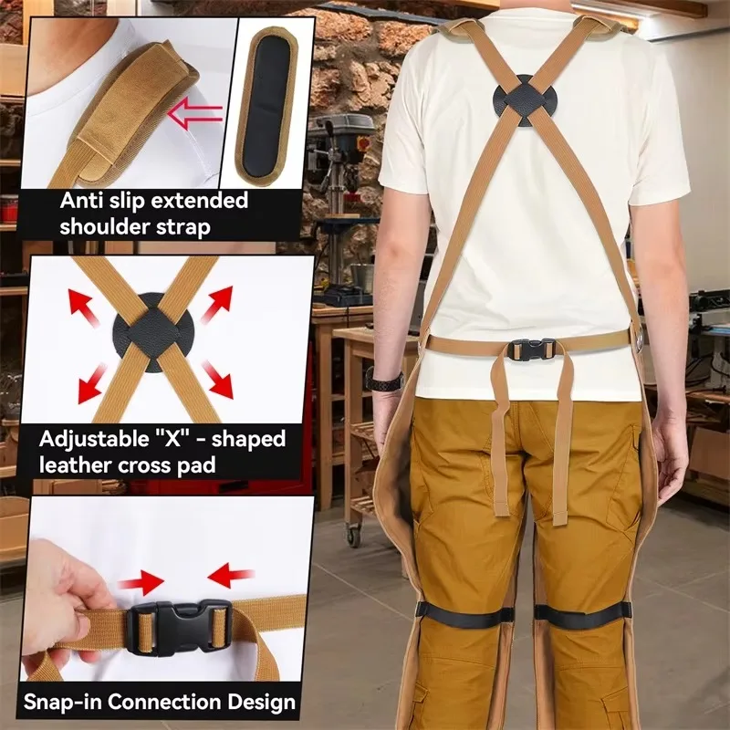 【الأكثر مبيعًا】BSCI C-مخصص للرجال والنساء طويل مقاوم للماء وقابل للتعديل 16 أونصة قماش مشمع أداة العمل #3