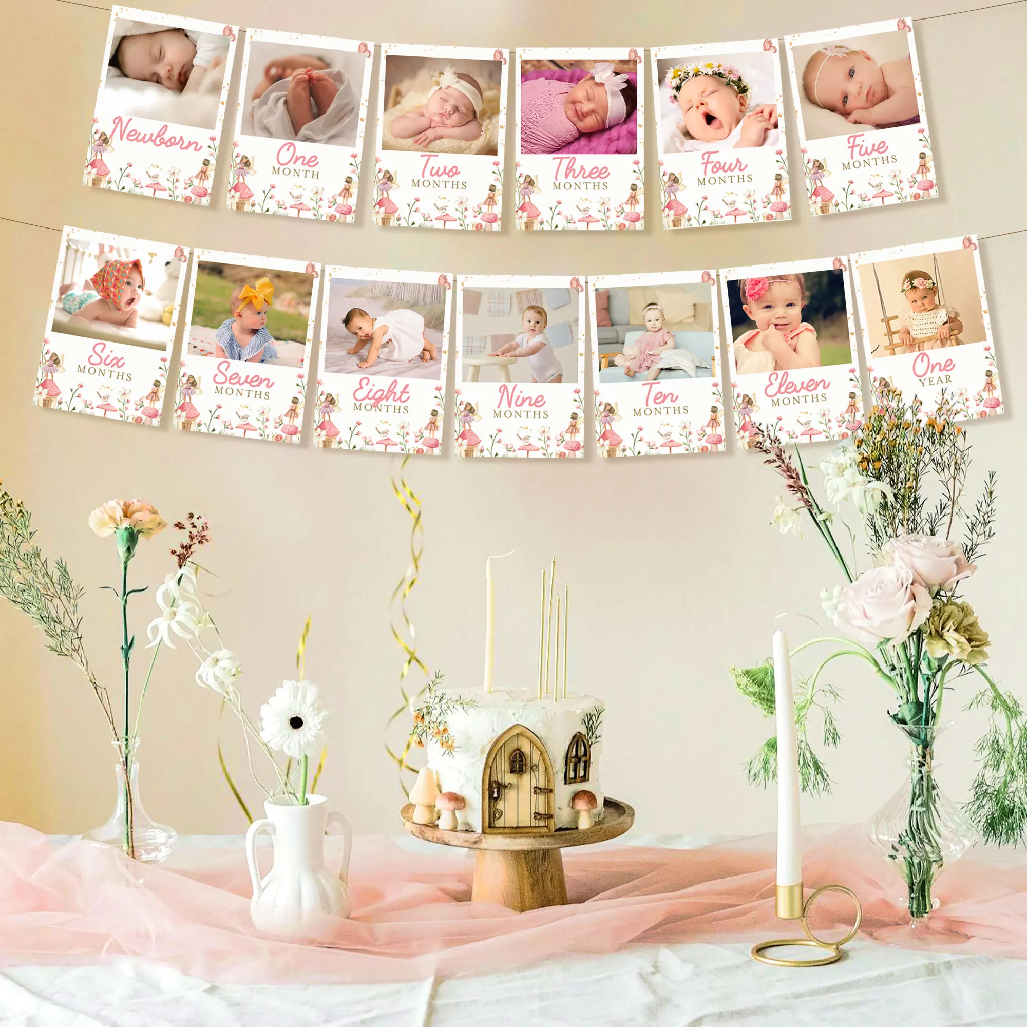 LaVenty Fairy First Birthday Decorations My Fairy First Birthday Decorations Fairy High Chair Banner Photo Banner