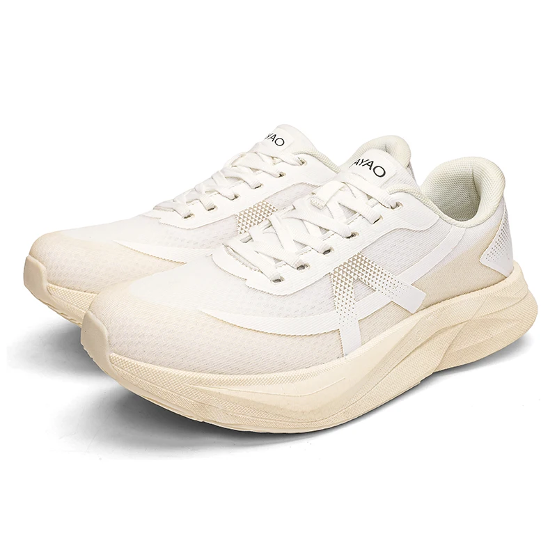 

Sports and leisure shoes, men's shoes, marathon oversized air cushioned shoes, fly woven all season rubber, wear-resistant, anti