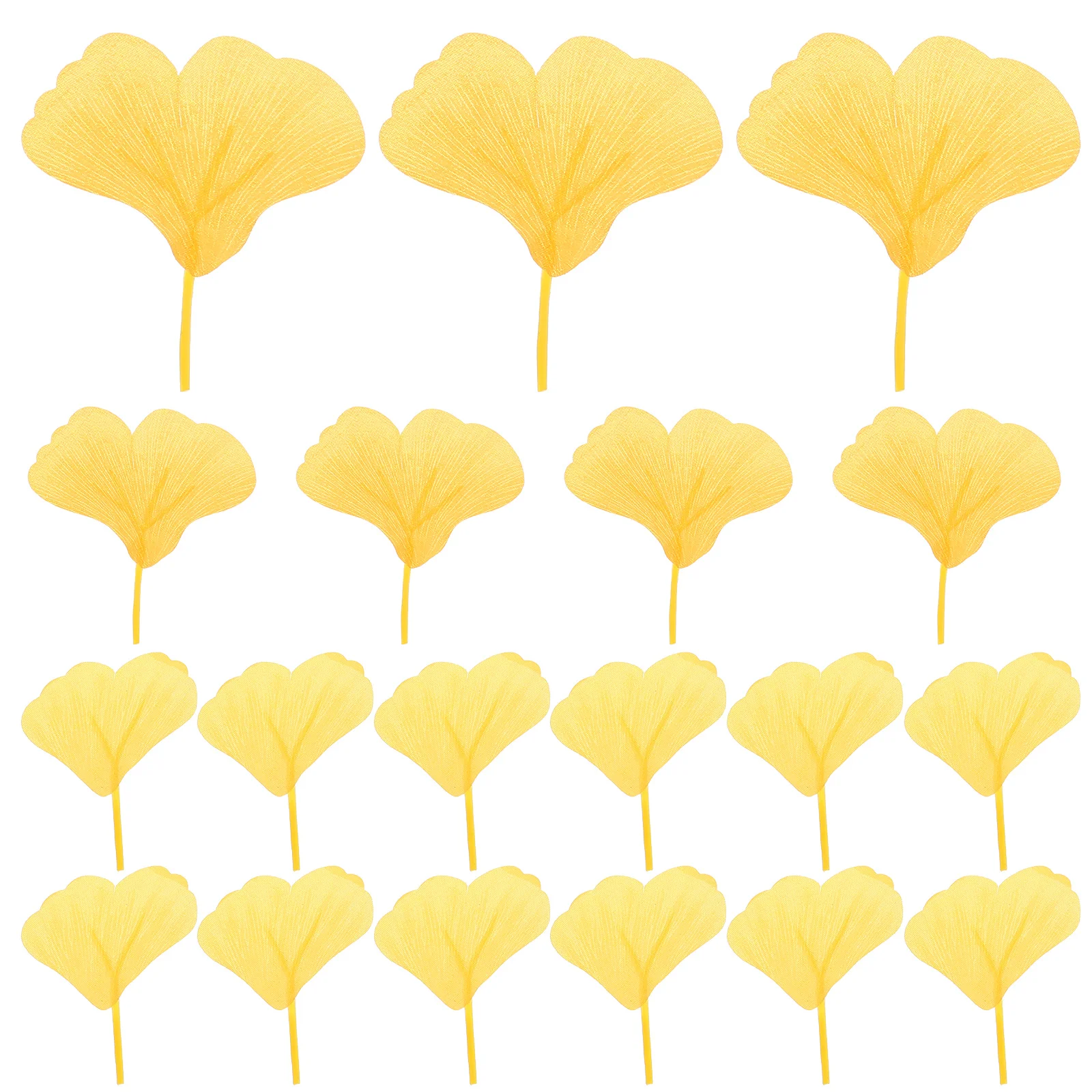 100 Pcs Cake Yellow Artificial Vine Morning Glory Baby Orange Fairy Lights Leaves Silk Flower Ginkgo Leaf Decor