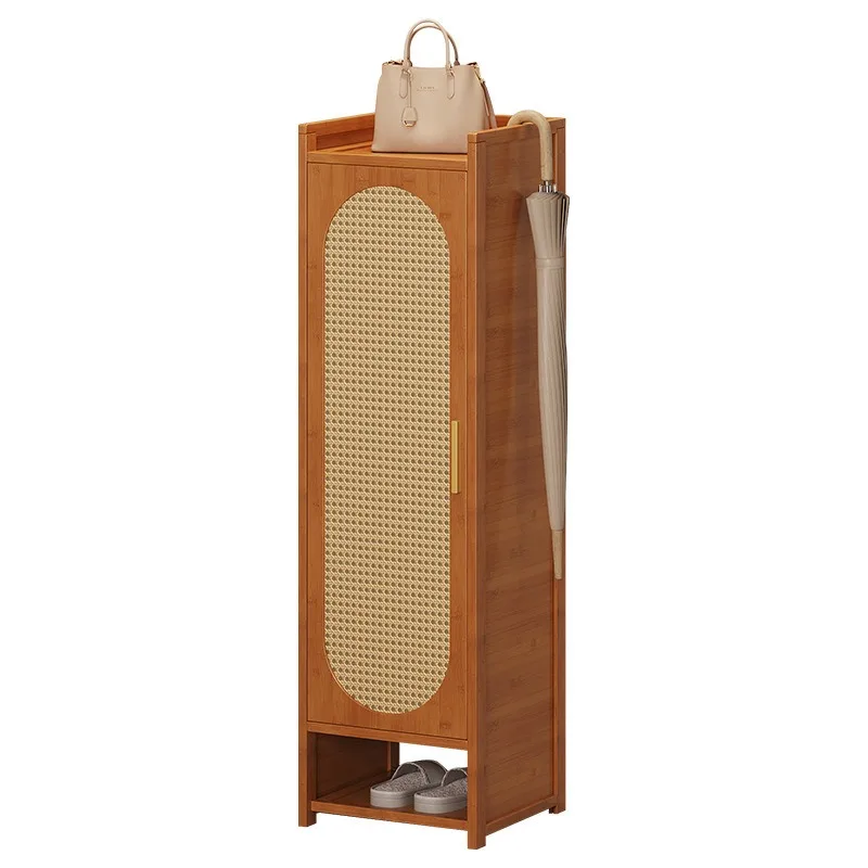 

Indoor multi-functional folding shoe cabinet entry door multi-layer rack plastic rattan door household shoe rack rental house do