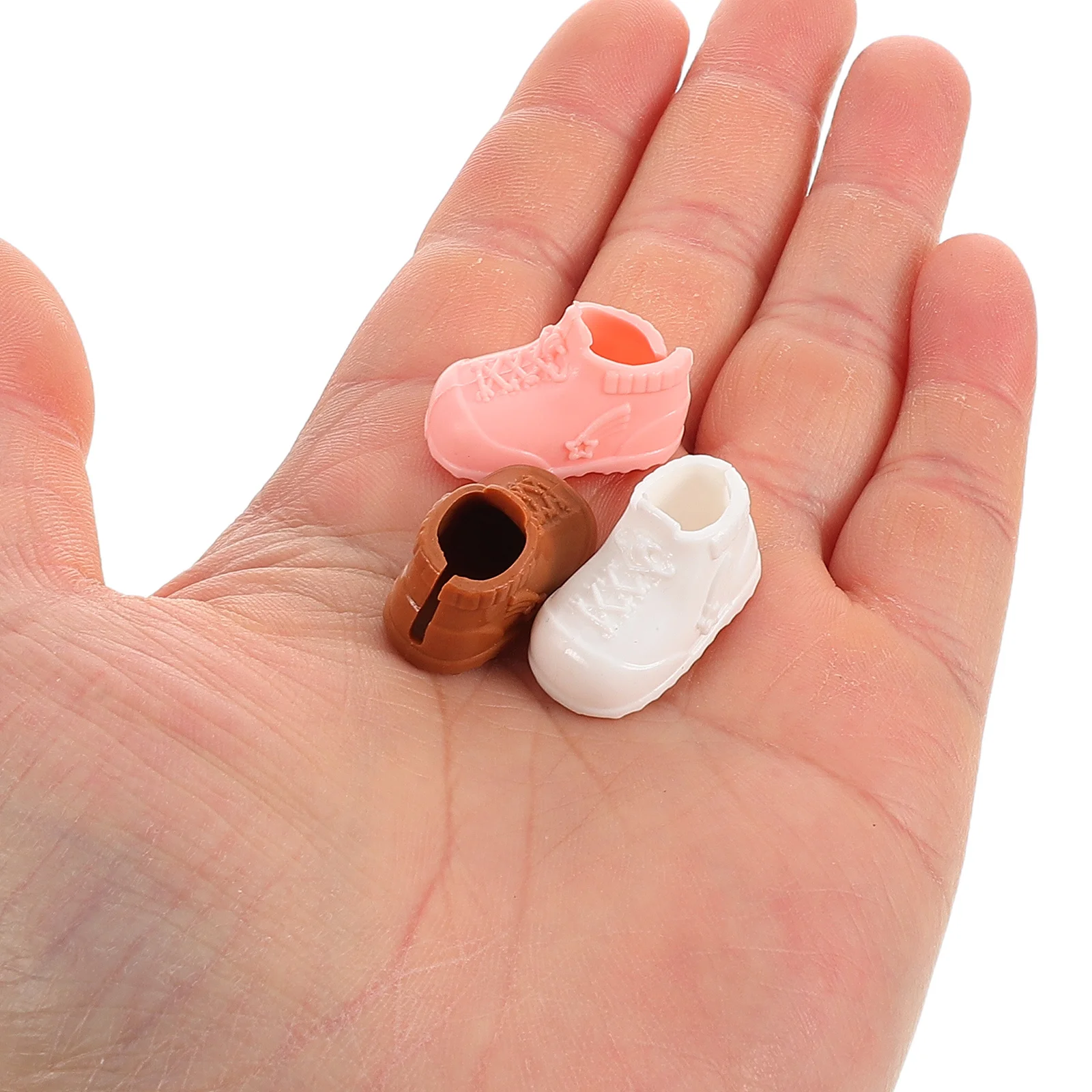 

12Pairs Miniature Dollshoes 17cm Tiny High-Top Sneakers for Bjd Ob11 Dollhouse Playset Decor Miniature Shoes