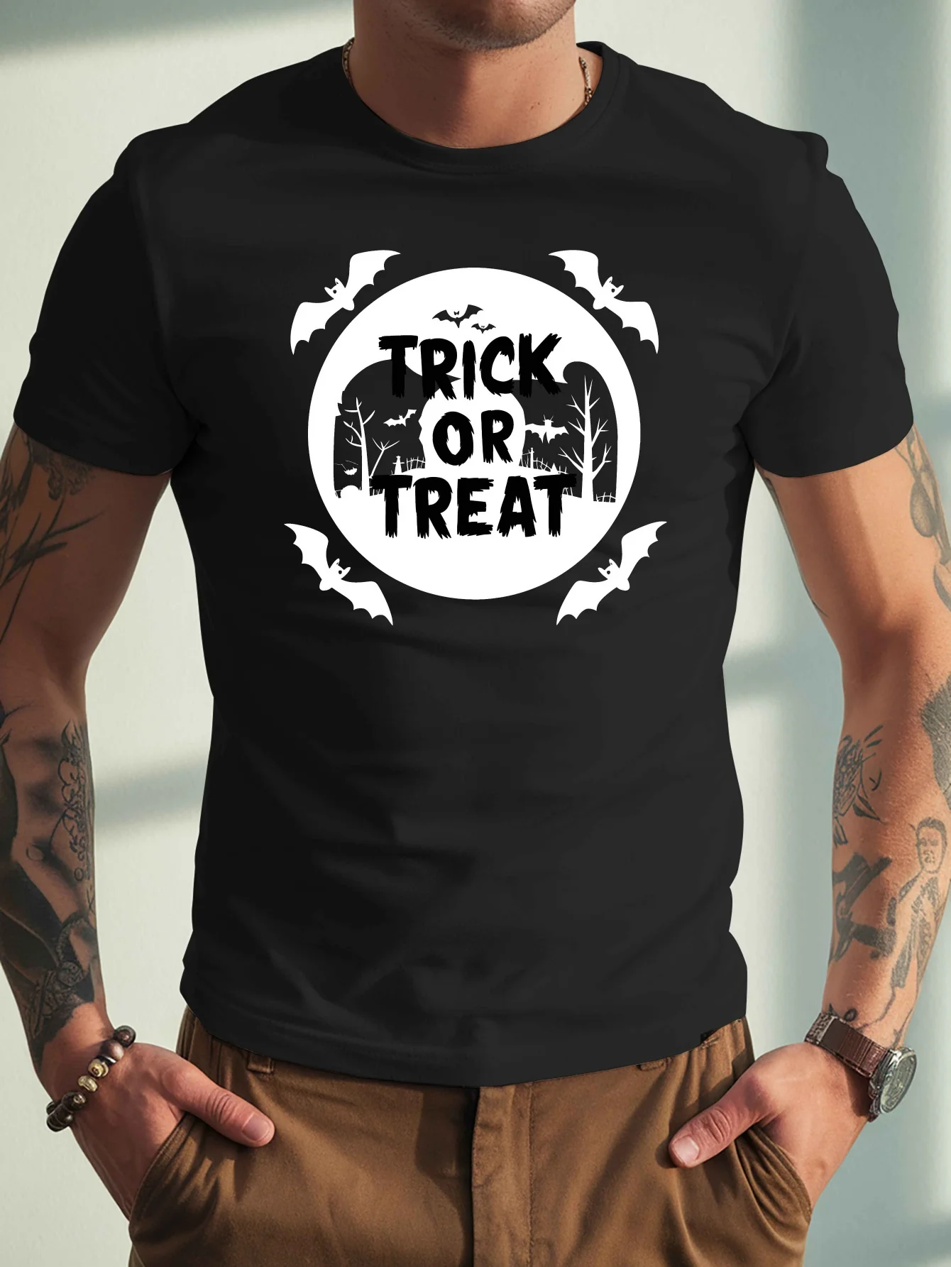 

Мужская футболка с рисунком «Кошелек или жизнь» на Хэллоуин, красный хлопковый топ с короткими рукавами и круглым вырезом с паутиной и летучей мышью, повседневный летний топ