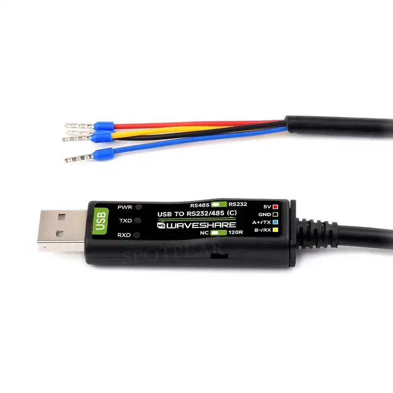 Industrial Grade USB to RS232/485 Serial Cable (C), 2m, Supports 3.3V/5V, Original FT232RNL Chip