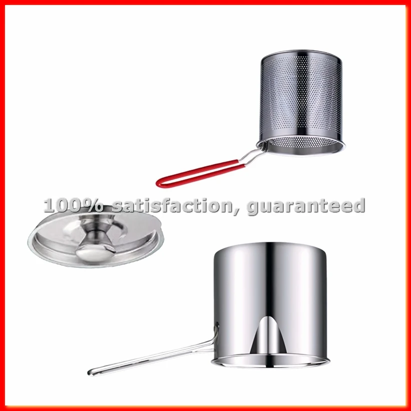 Deep Fryer with Frying Basket Multi-Function Small Pot for Kitchen Use Fried Chicken Cooking Tools-A13G