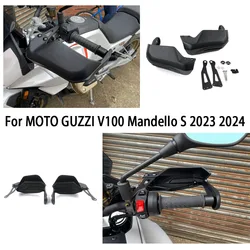 For MOTO GUZZI V100 Mandello S 2023 2024 New Motorcycle Accessory Black Handguard Shield Hand Guard Protector Windshield