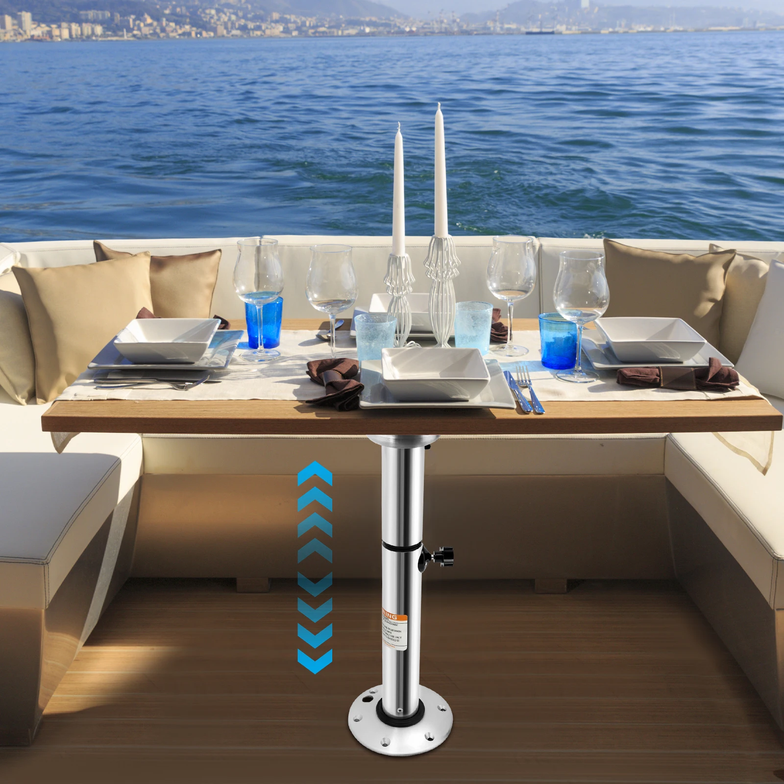 

Adjustable 55lbs Load Capacity Table Pedestal, Lightweight Height Adjustable Stand with Removable Base, for RV Kitchen Workroom