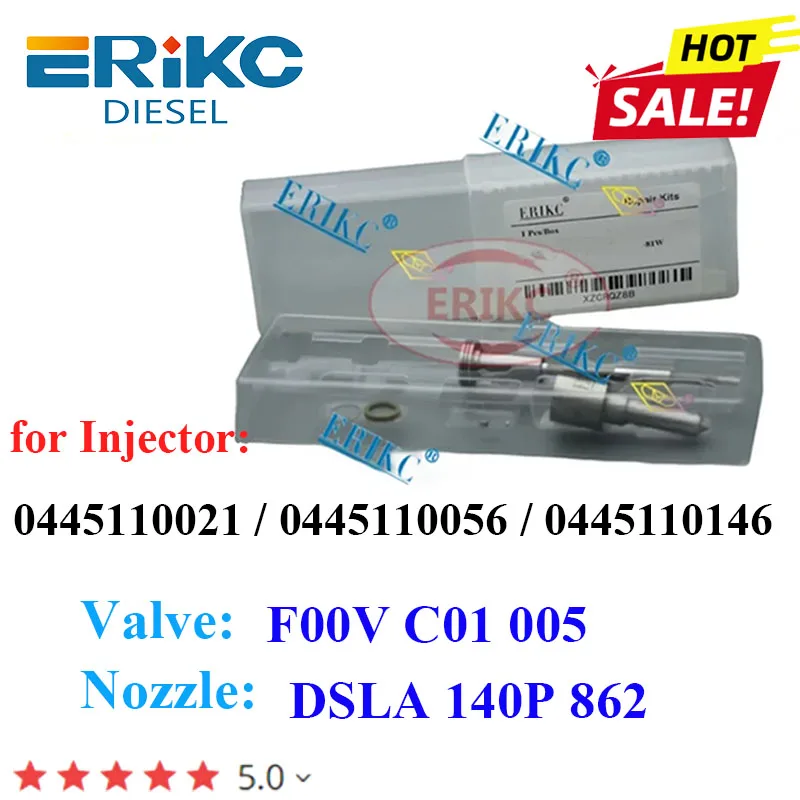 0445110021 0445110056 0445110146 Common Rail Injector Repair Kits Nozzle DSLA140P862 valve F00VC01005 for 0986435007 0986435087