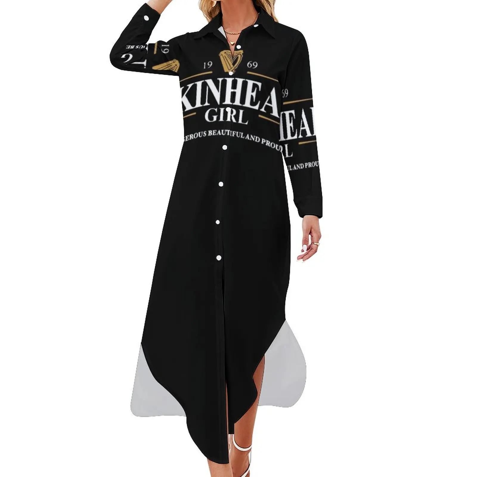 

Skinhead Girl : Dangerous Beautiful and Proud Long Sleeved Shirt Dress dresses for woman Women's summer long dress