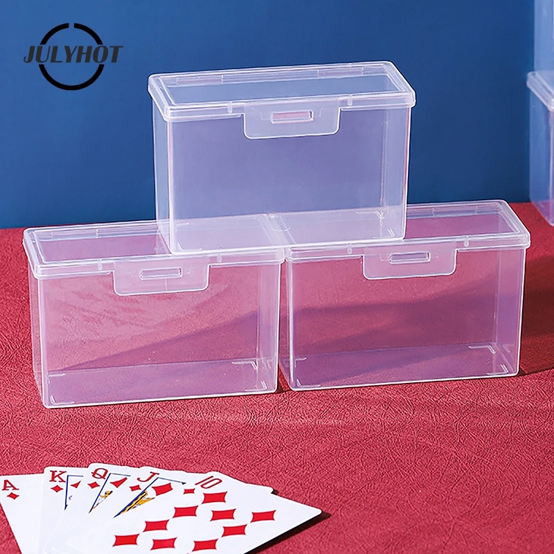 1Pc Playing Card Case Transparent Playing Card Box Playing Deck Card Storage Box Card Deck Holder Trading Card Organizer