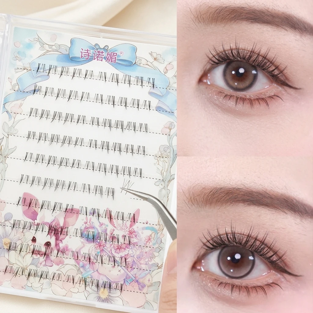 Synthetic Fiber Individual Bottom Lashes Natural Thick C Curl 5-7mm Mixed Length for Daily Makeup Women DIY Beauty Extension