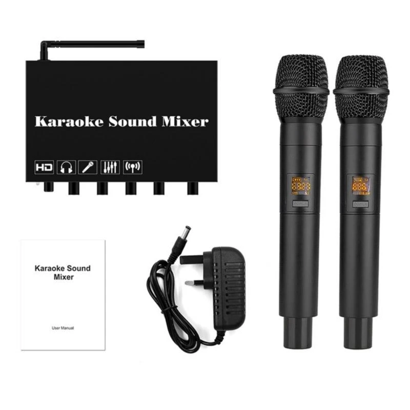 12pc Micrófonos inalámbricos Adaptadores Reverbas mezcla para equipos voz karaoke