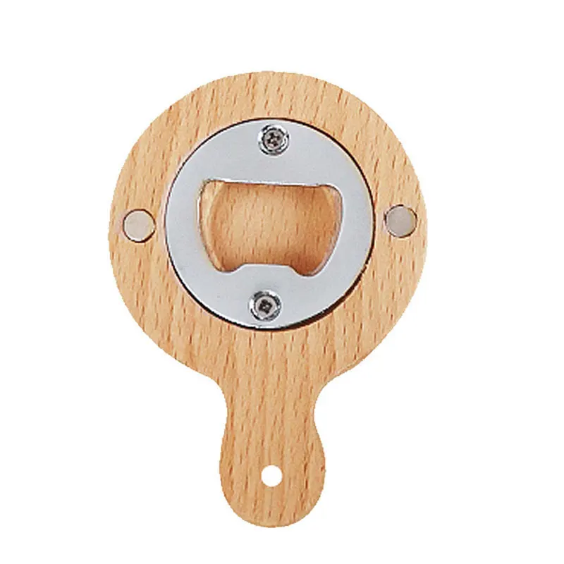 

25Pcs Wooden Bottle Opener Magnet Creative Refrigerator Pasted Wood Unique Gift Can Opener Kitchen Tool Decoration