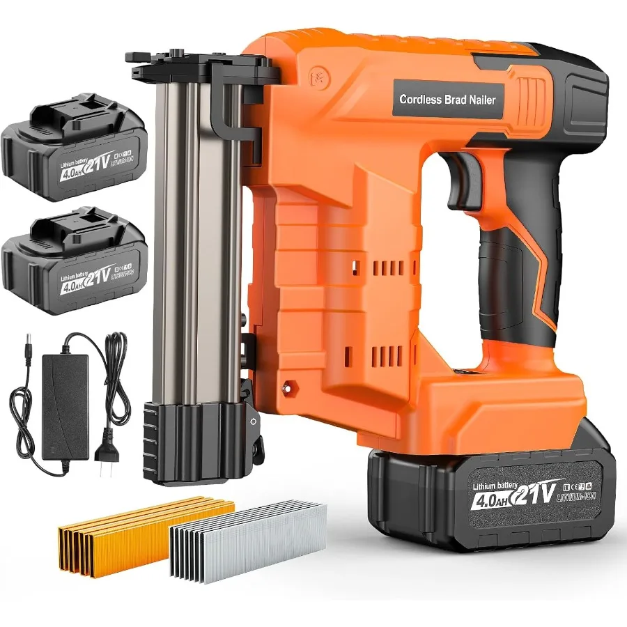 Cordless Nail Gun with Dual 4.0Ah Batteries for Woodworking Home Repairs and DIY Projects 2-in-1 18 Gauge Brad Nailer and Stapl
