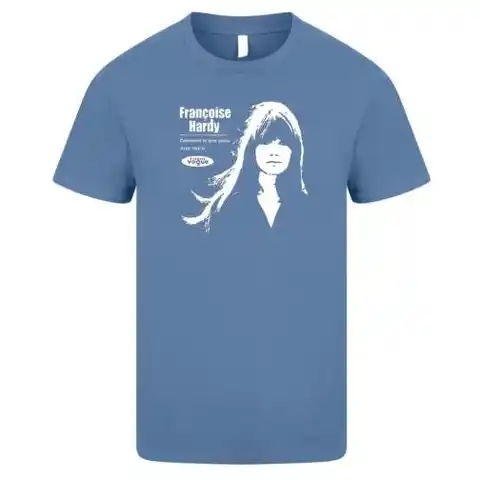 Francoise Hardy T Shirt Retro Blue GT108