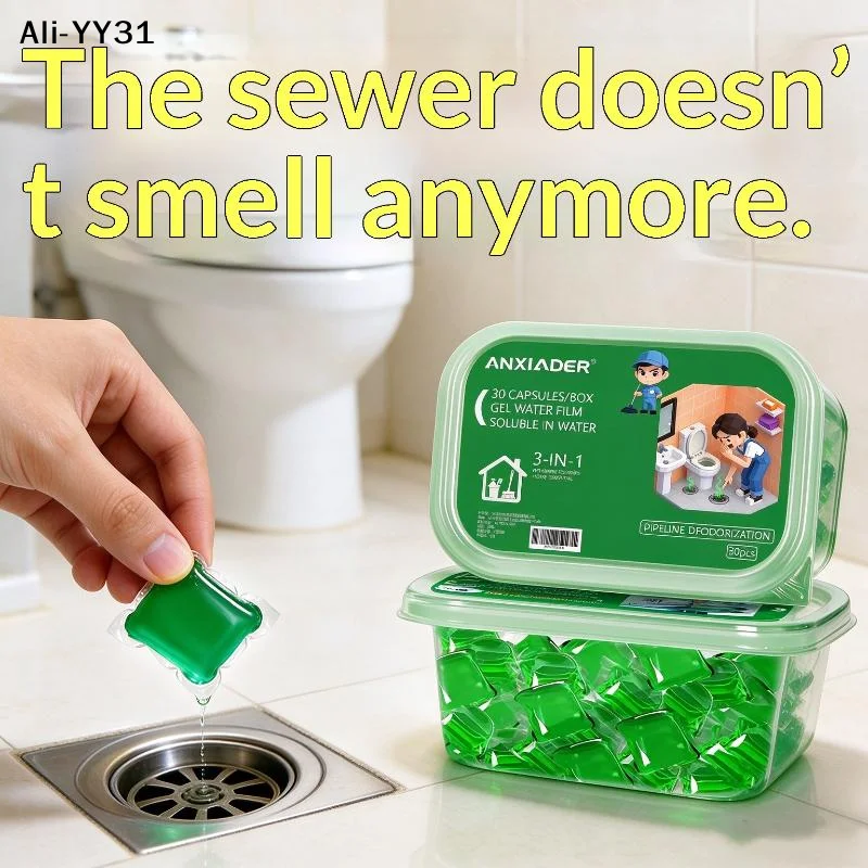 【AY]30/50Pcs Scented Gel Airs Freshener Odor Removal Sewer Cleaner For Sinks Drains Gel Water Film Soluble In Water For Kitchen