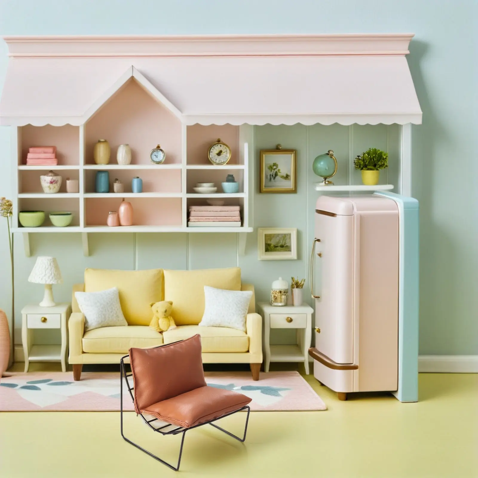 

Miniature Chair Alloy Mini House Furniture Accessories Realistic Mini Furniture Decoration Kids Pretend Play