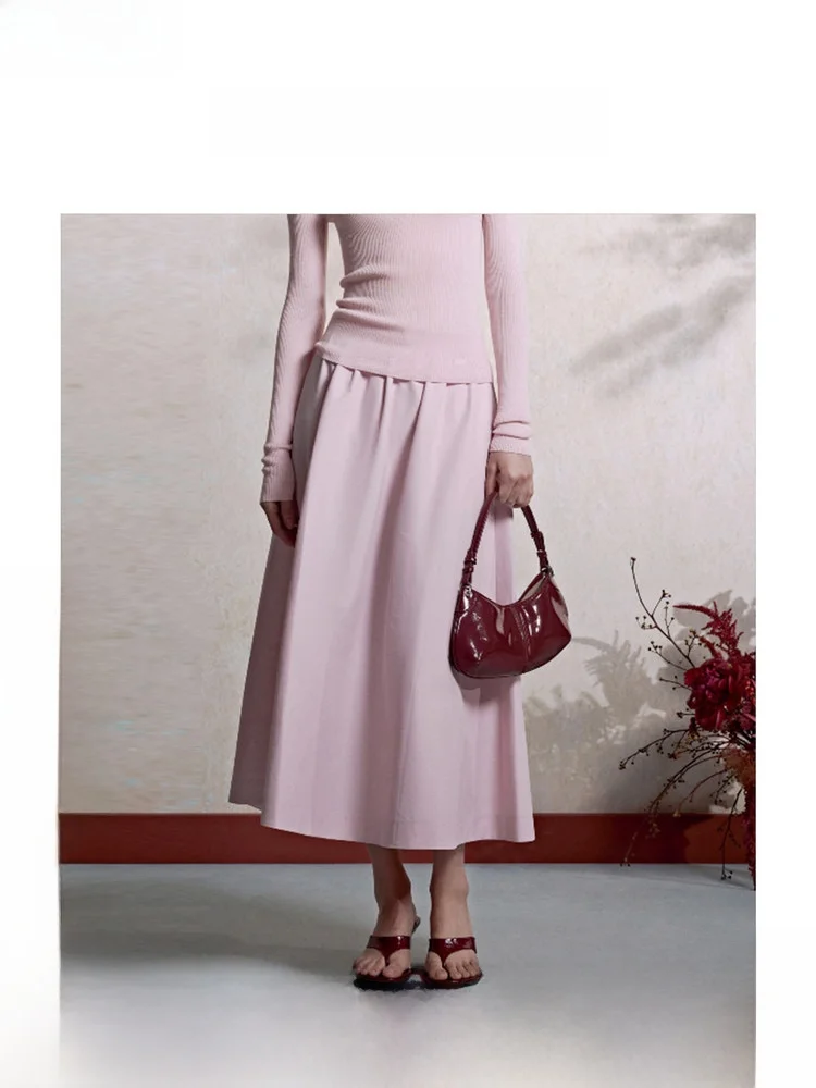 

Versatile Simple Retro A-Line Umbrella Skirt Elegant Puffy Cotton Casual Style mid Waist Zipper Side City Commuting Traveling...