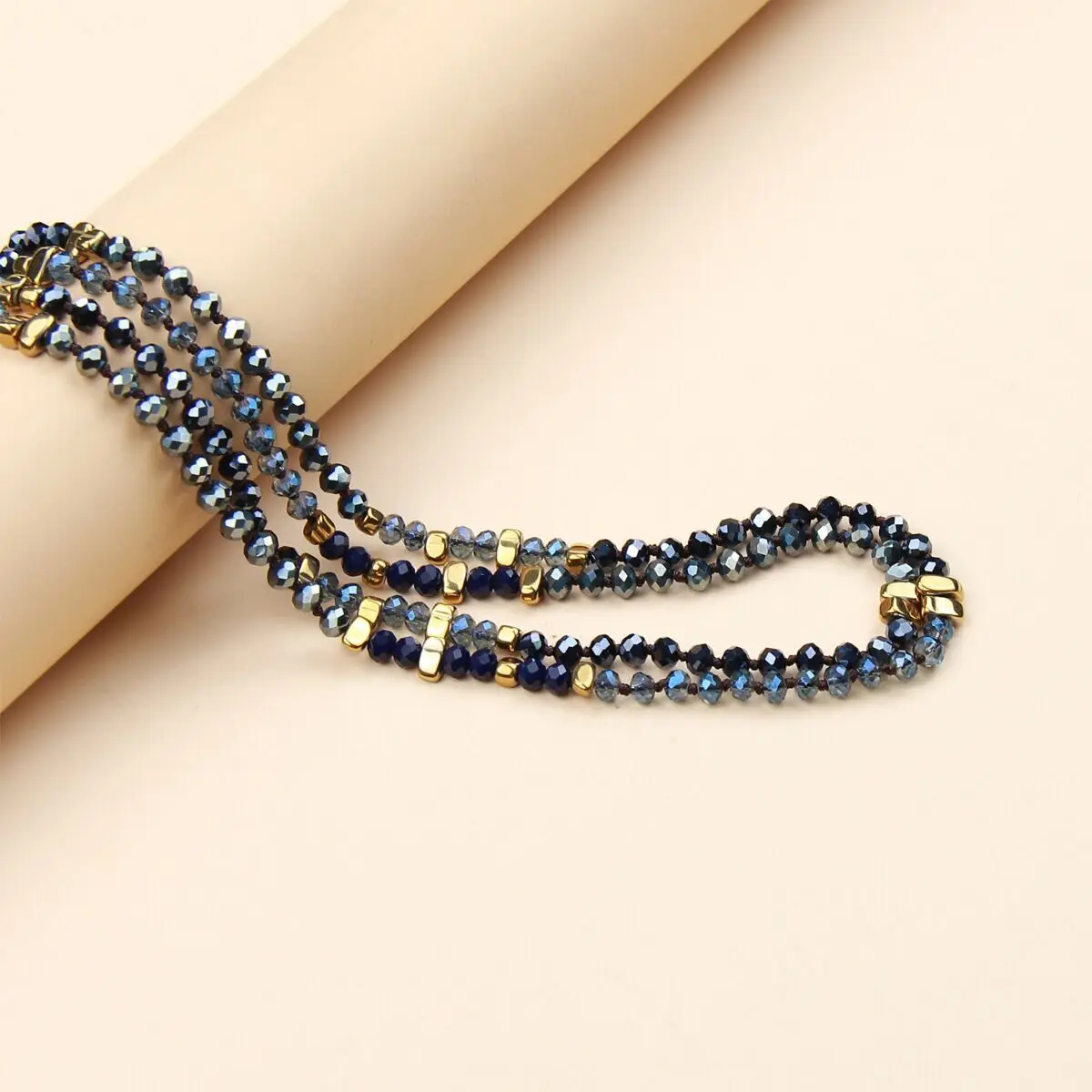 Boho Crystal Necklace For Women Charms Colour Long Beads Double Layer Sweater Chain Bohemia Female Trend Jewelry Gifts