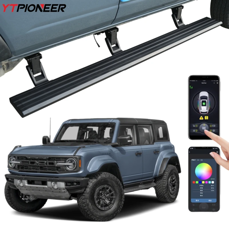 

For 2022 2025 Ford Bronco Sport 4 Doors Aluminum Automatic Retractable Power Running Boards Electric Side Steps