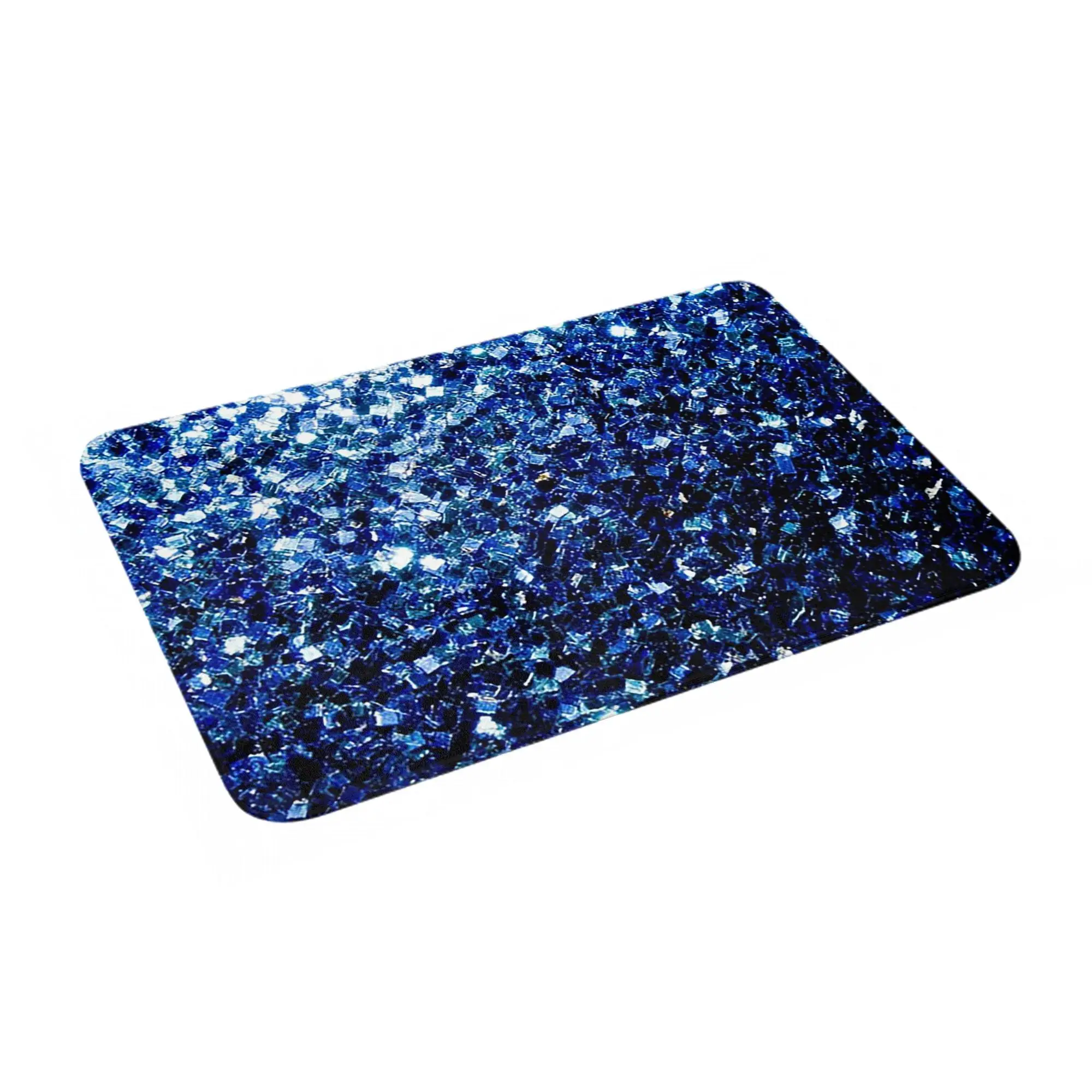 

Dark blue faux glitter sparkles (Photo of Glitter Not Reflective) Non-slip Doormat Floor Mat Entrance Home Bedroom Footpad Mats