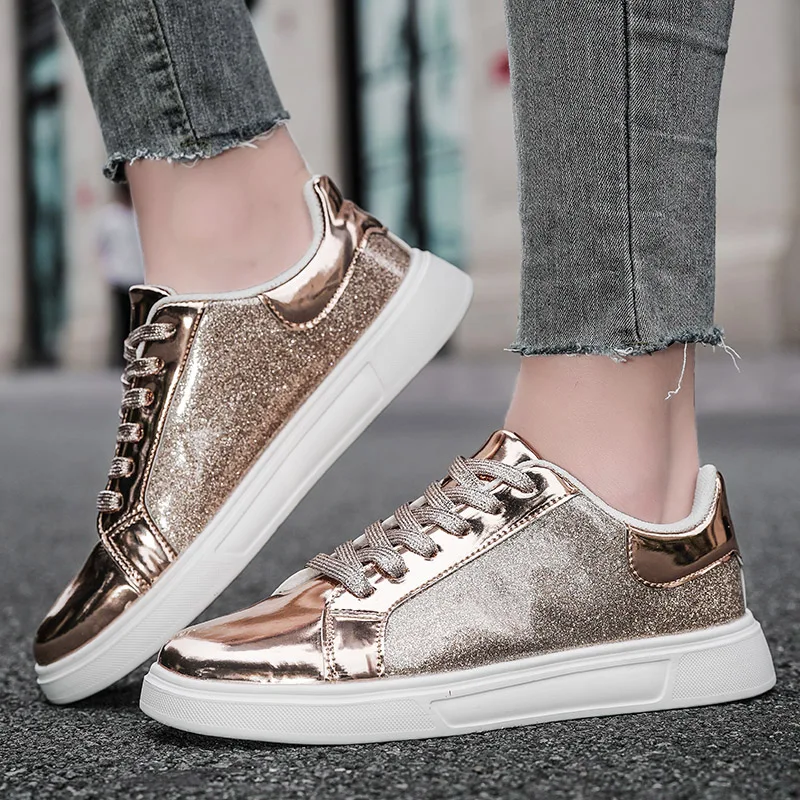 Women's Sneakers 2023 Flat Fashion Casual Sneakers Brand Luxury Women's Walking Shoes Low Sequins Women's Plus Size Shoes