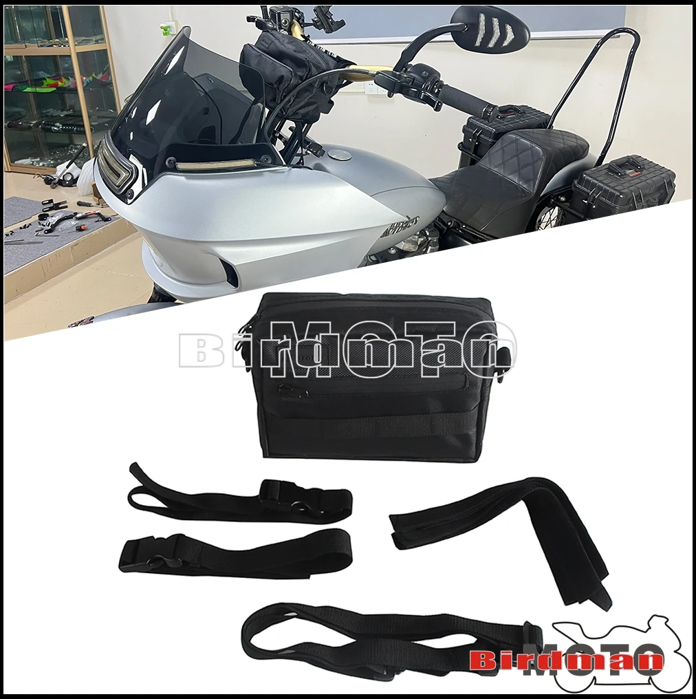 

Universal Motorcycle Handlebar Tool Bags Sissy Bar Bag Front Fork Storage Bags For Cruiser Softail Sportster Dirt Bike Bicycle