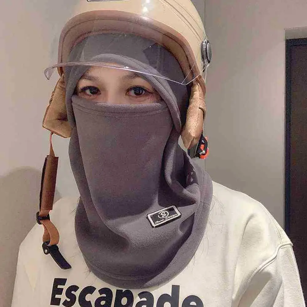 Winter Velvet Fleece Balaclava Hat Warm Windproof Helmet Hat Wrap Mask Dustproof Mask Cap Unisex