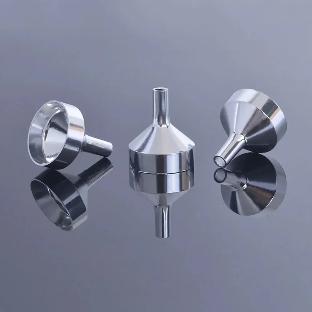 1/5Pcs Mini metal Aluminum Funnel Kitchen Oil Liquid Funnel with Detachable Filter Wide Mouth Funnel for Canning Kitchen Tools