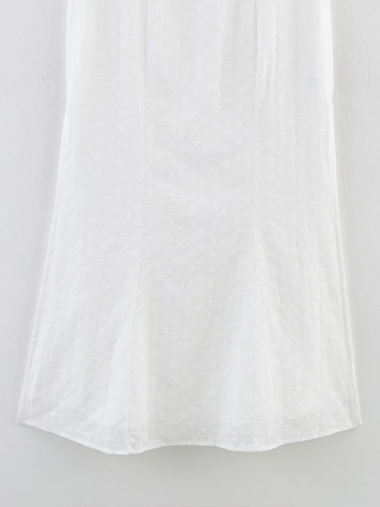 Sommer-Damenbekleidung im europäischen und amerikanischen Stil, neuer Stil, französische Mode, Temperament, Stickerei, Spitze, Spleißkleid