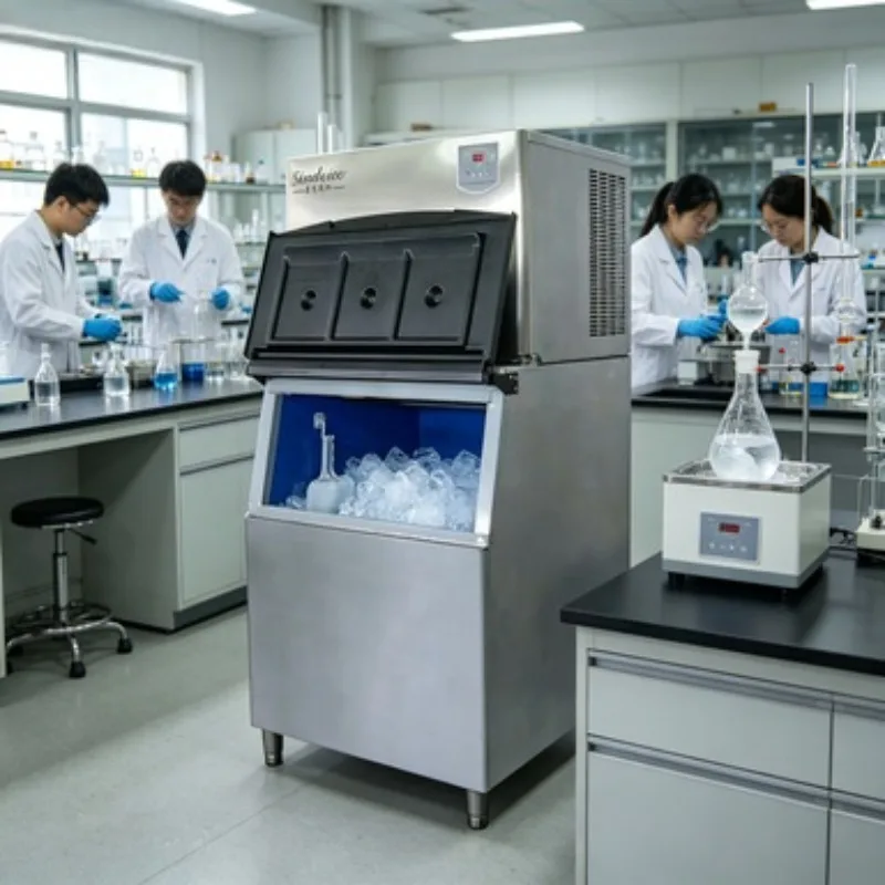 Commercial Cube Ice Machine 120kg/24H Stainless Steel Maker Self-Cleaning for Cafe Bar Hotel Restaurant Sale