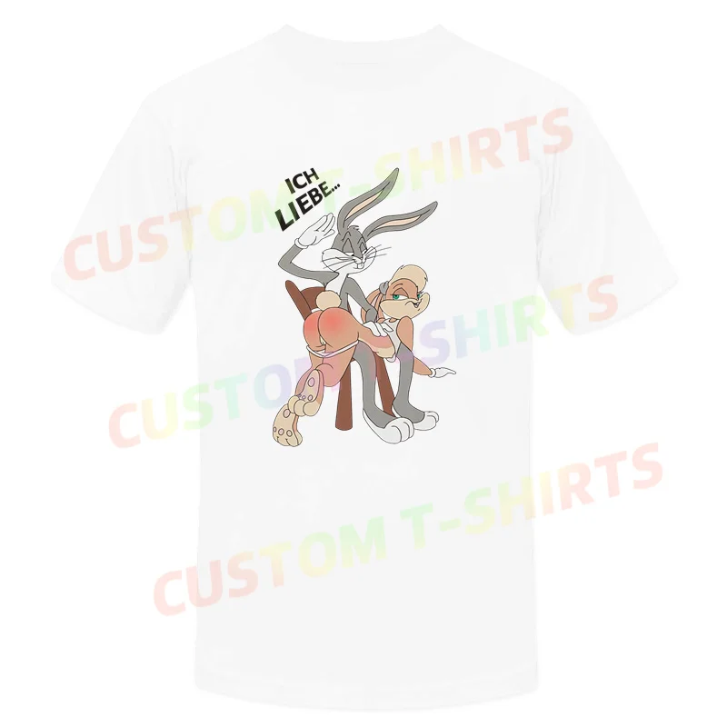 

2024 Men T Shirt Casual Sexy Bugs Bunny and Lola T-shirt Graphic Summer Short Sleeves 100% Cotton S-3XL