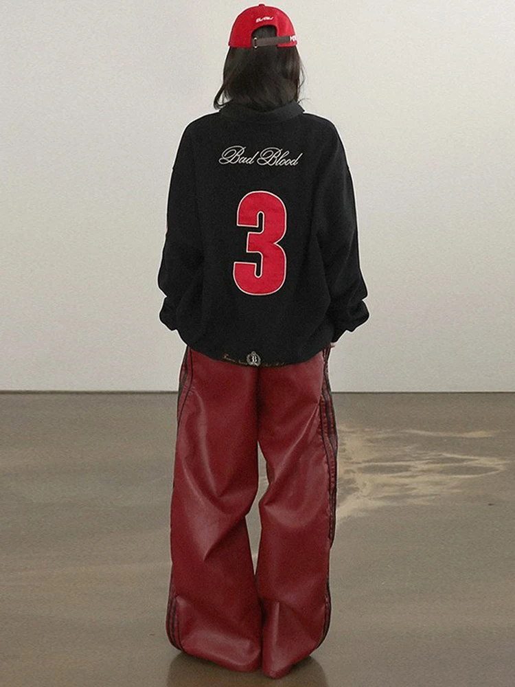 American Sle Los Sweatshirt Dames Design High-End Feeling Small Cro Spicy Girl Rugby Top Herfst Lange Sve Kraag