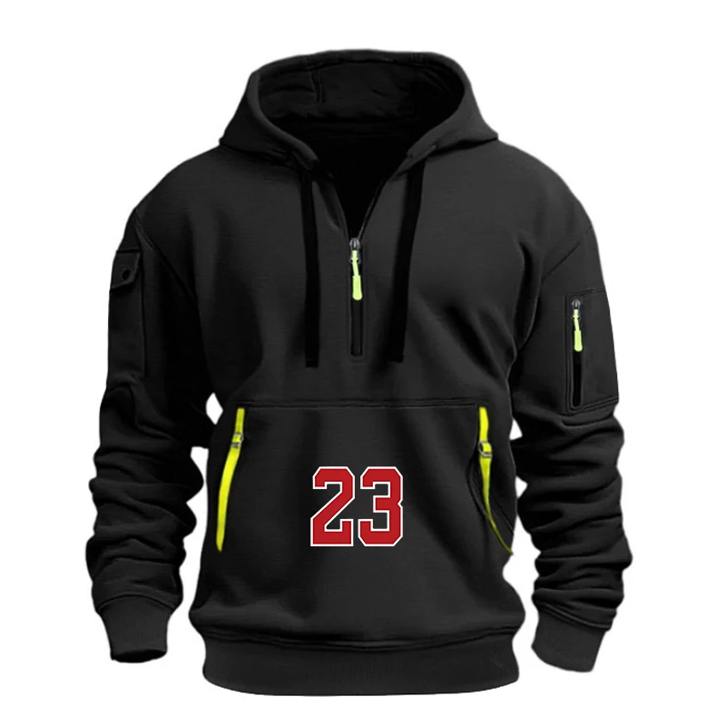 Sudadera con capucha para hombre, con múltiples bolsillos y cremallera, informal, deportiva, para hombre/mujer, talla grande,