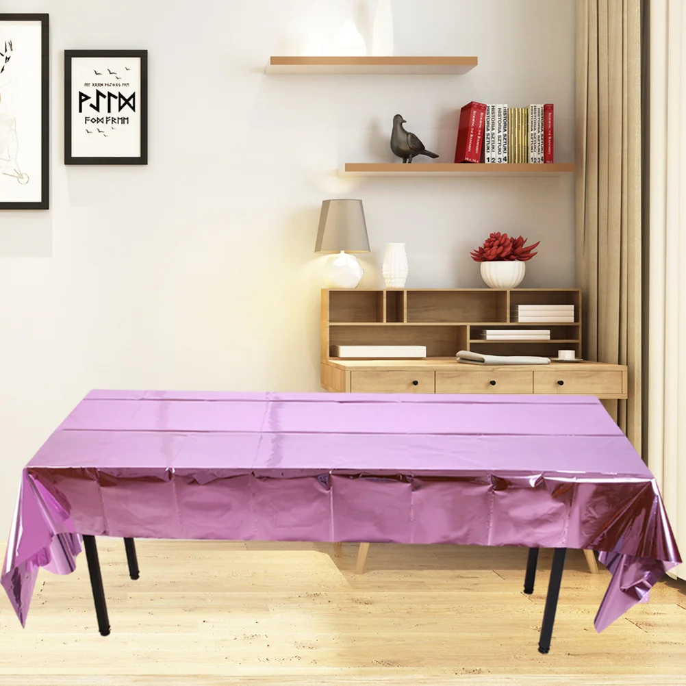 

Rose Gold Tablecloth Glossy Glitter Wedding Party Cover Christmas Banquet Home Decor Waterproof Easy Clean Protects Against
