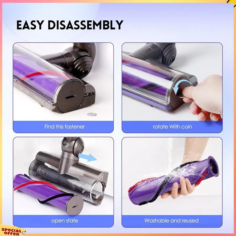 

Быстросъемный очиститель головки двигателя ABFI, замена для Dyson V7 V8 V10 V11 V15, с гибким удлинительным шлангом и щеткой для пыли