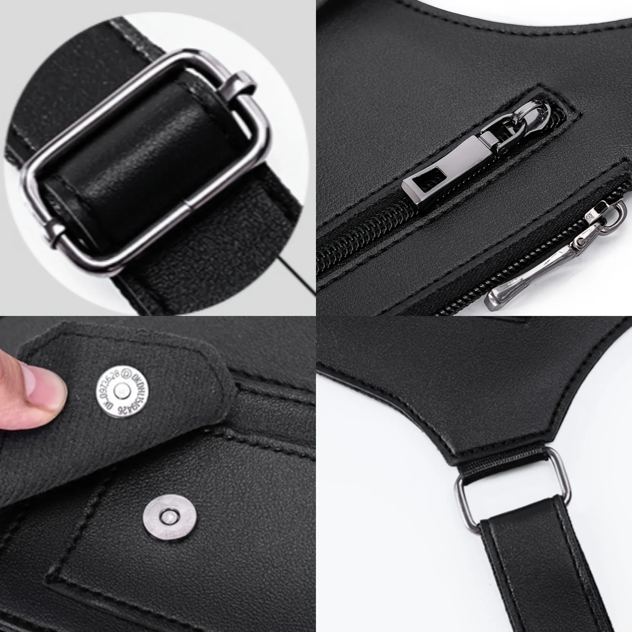 Herren-Retro-Umhängetasche, multifunktionale, leichte Schultertasche, Outdoor-Handytasche, geeignet zum Radfahren und Wandern. – Detail 6