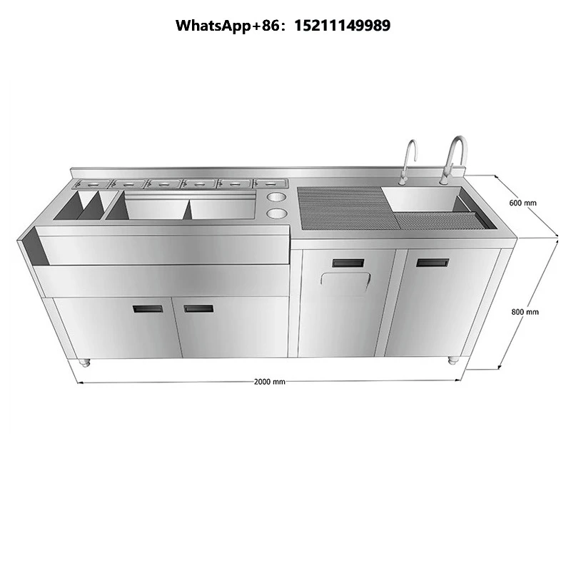 New Commercial Stainless Steel Bartender Workstation Size Multifunction Features for Bar Restaurant Beverage