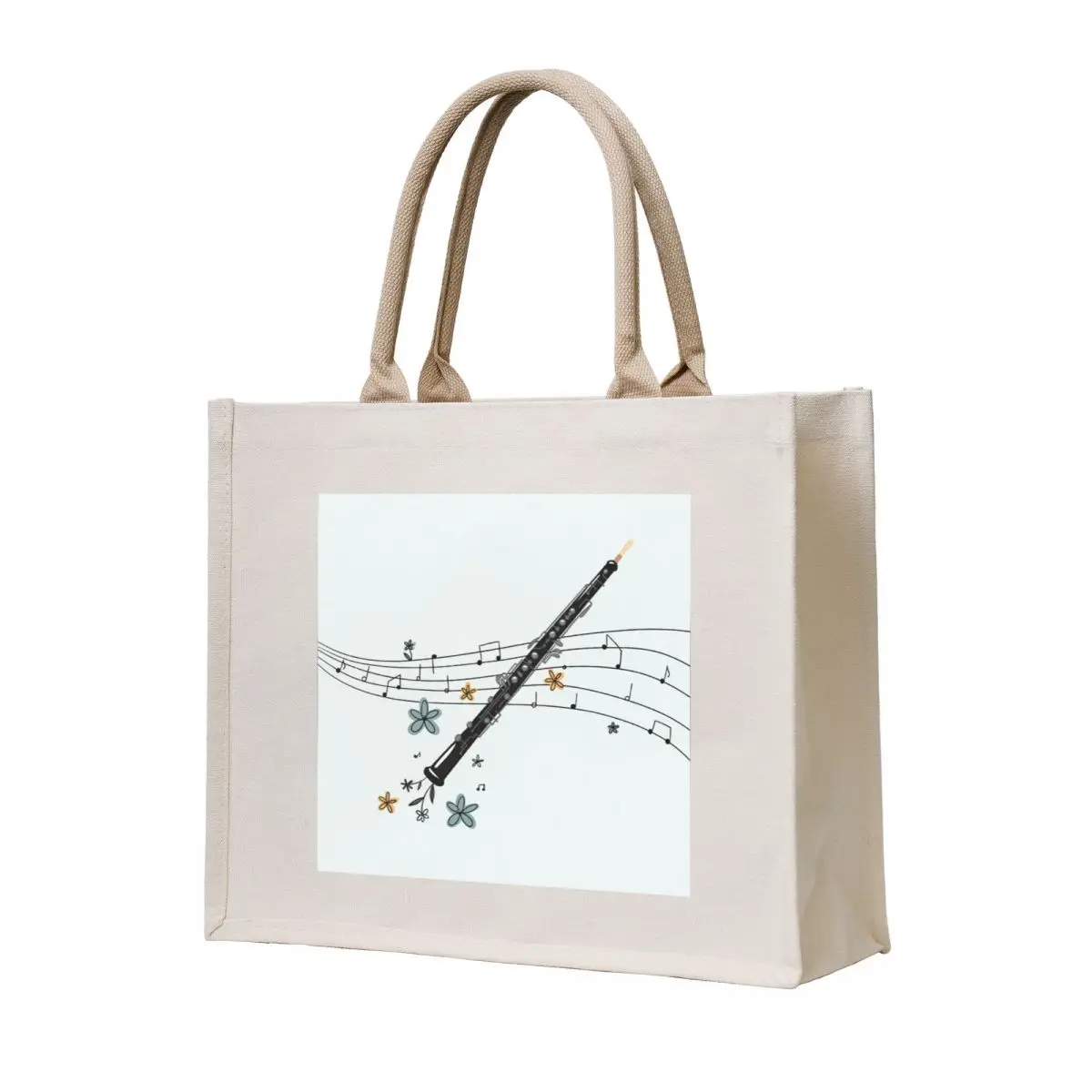 

Oboe With Flowers Tote Bag Gift bags shoping bag handbag canvas shopping bag