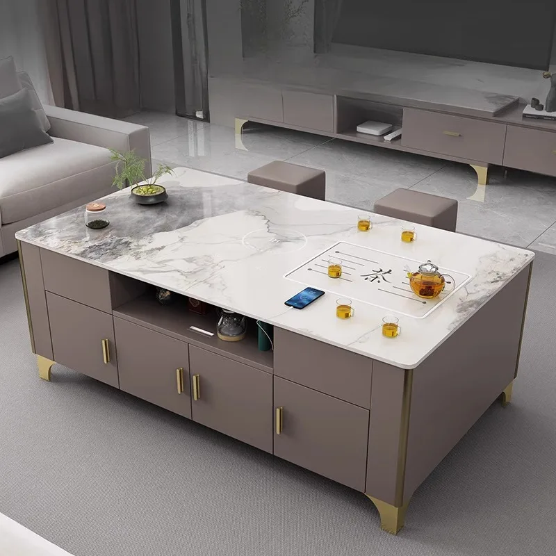 

new hot pot coffee table living room home light luxury modern multi-functional tea table set tea table integrated
