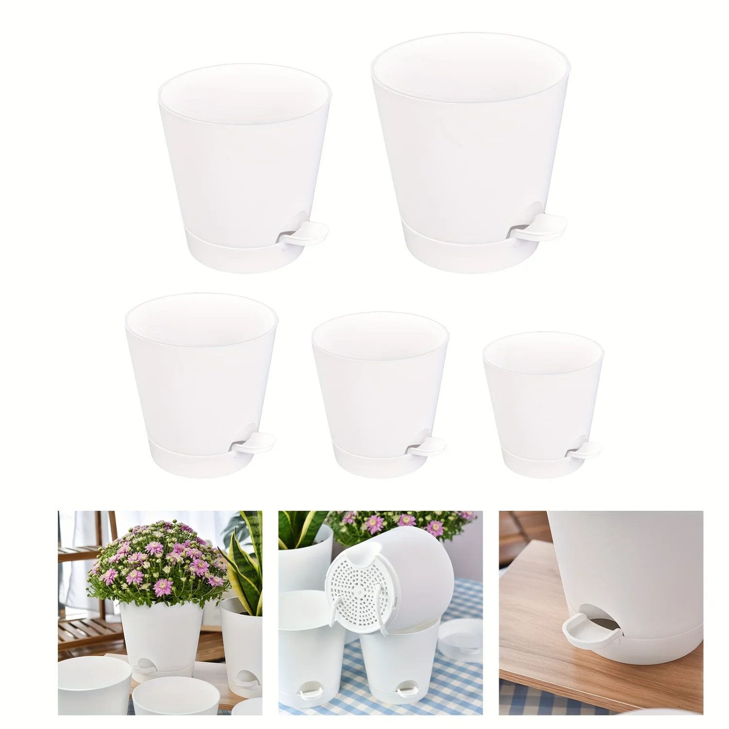 

5-pack Self Watering Planters for Outdoor & Indoor Plants